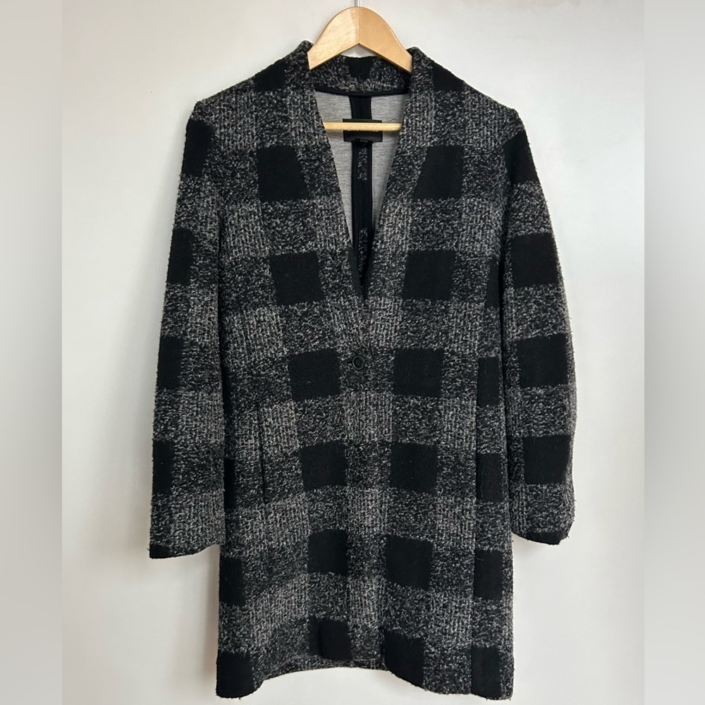 CLUB MONACO Japhia Coat Gray Black Plaid jacket - Picture 5 of 9